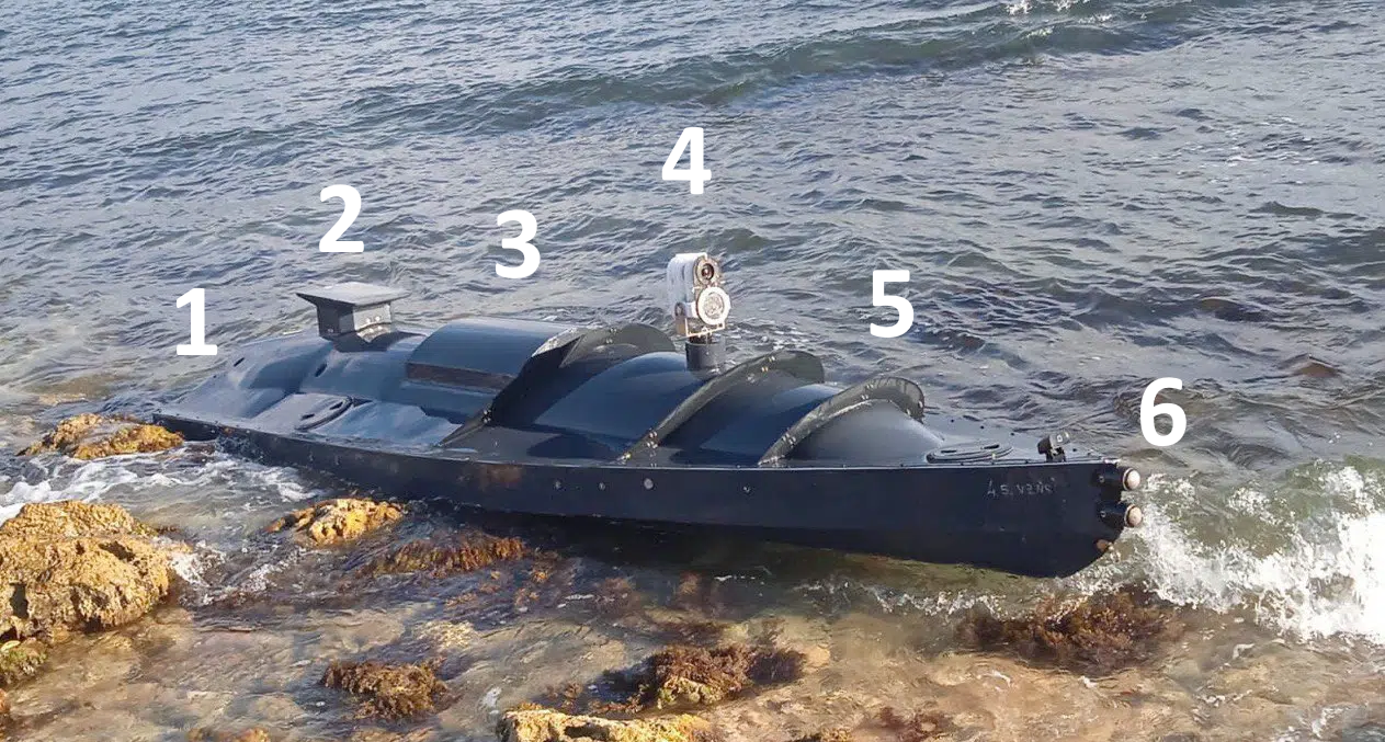 Ferngesteuertes ukrainisches Drohnen-Boot