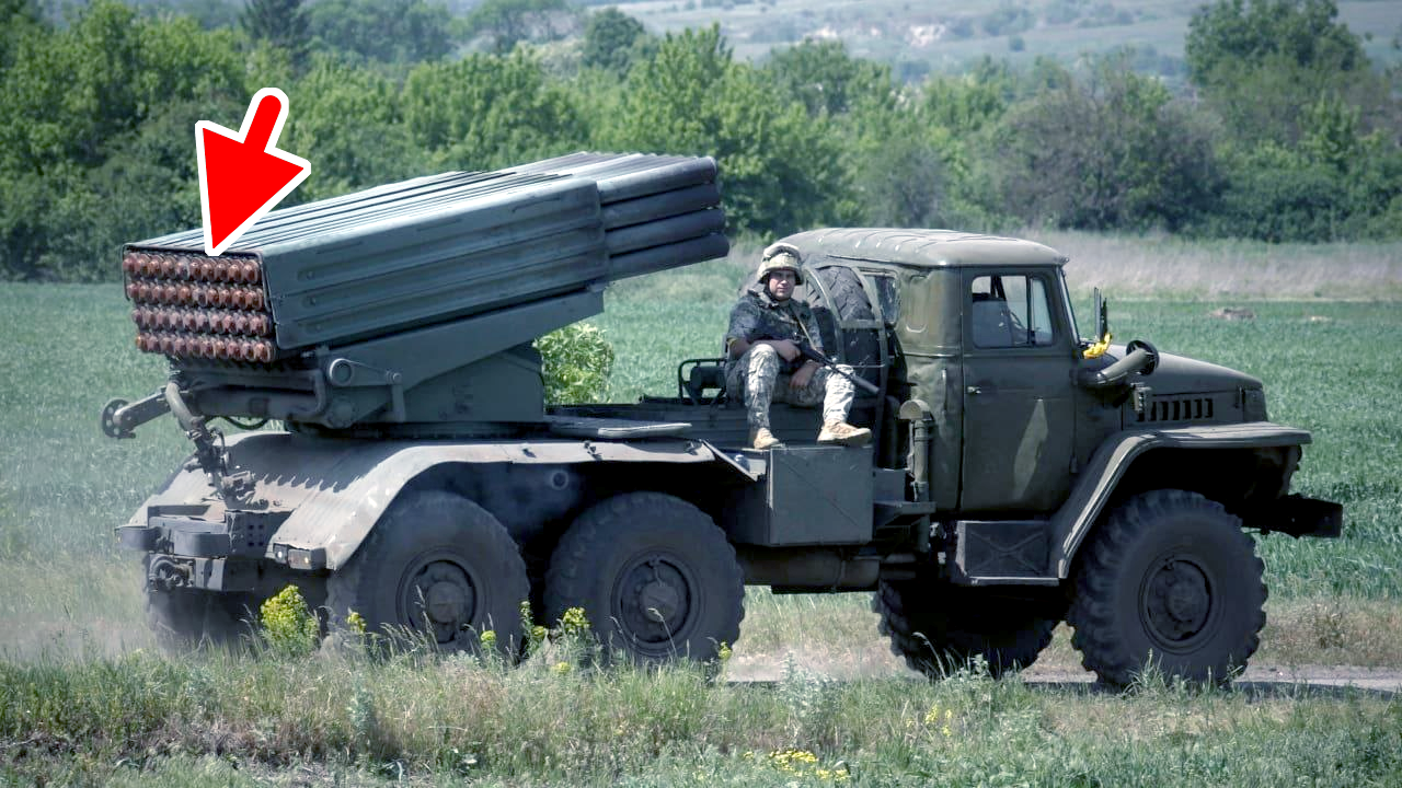 Ukrainische BM-21 Grad im Einsatz