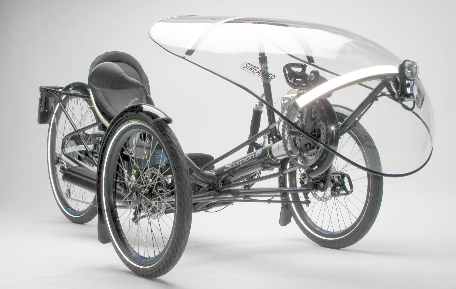 Plexiglasabdeckung bei einem Liegerad von HP Velotechnik