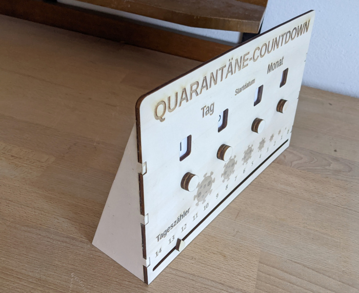 Quarantäne‑Countdown – Überlappende Pappscheiben