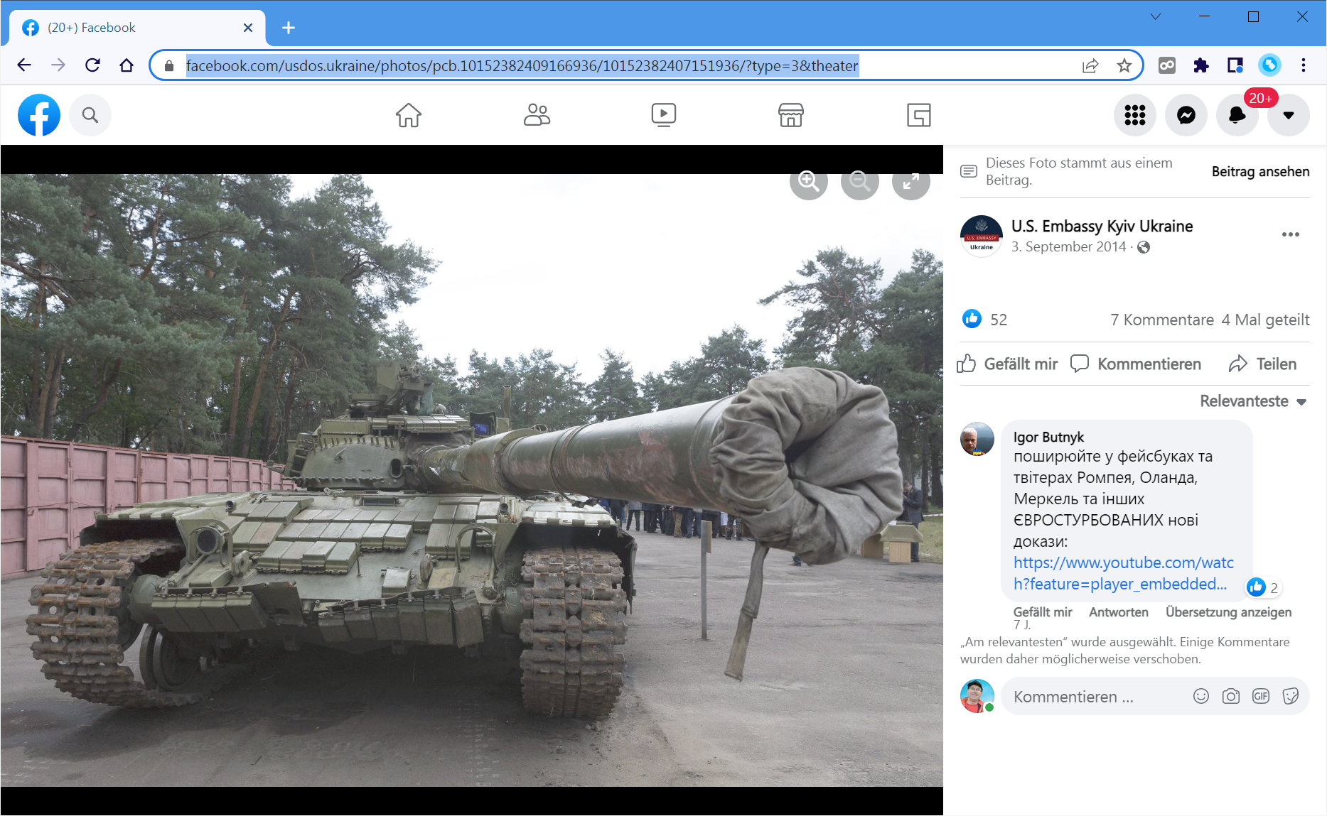 Ukrainischer Panzer mit ERA-Kacheln