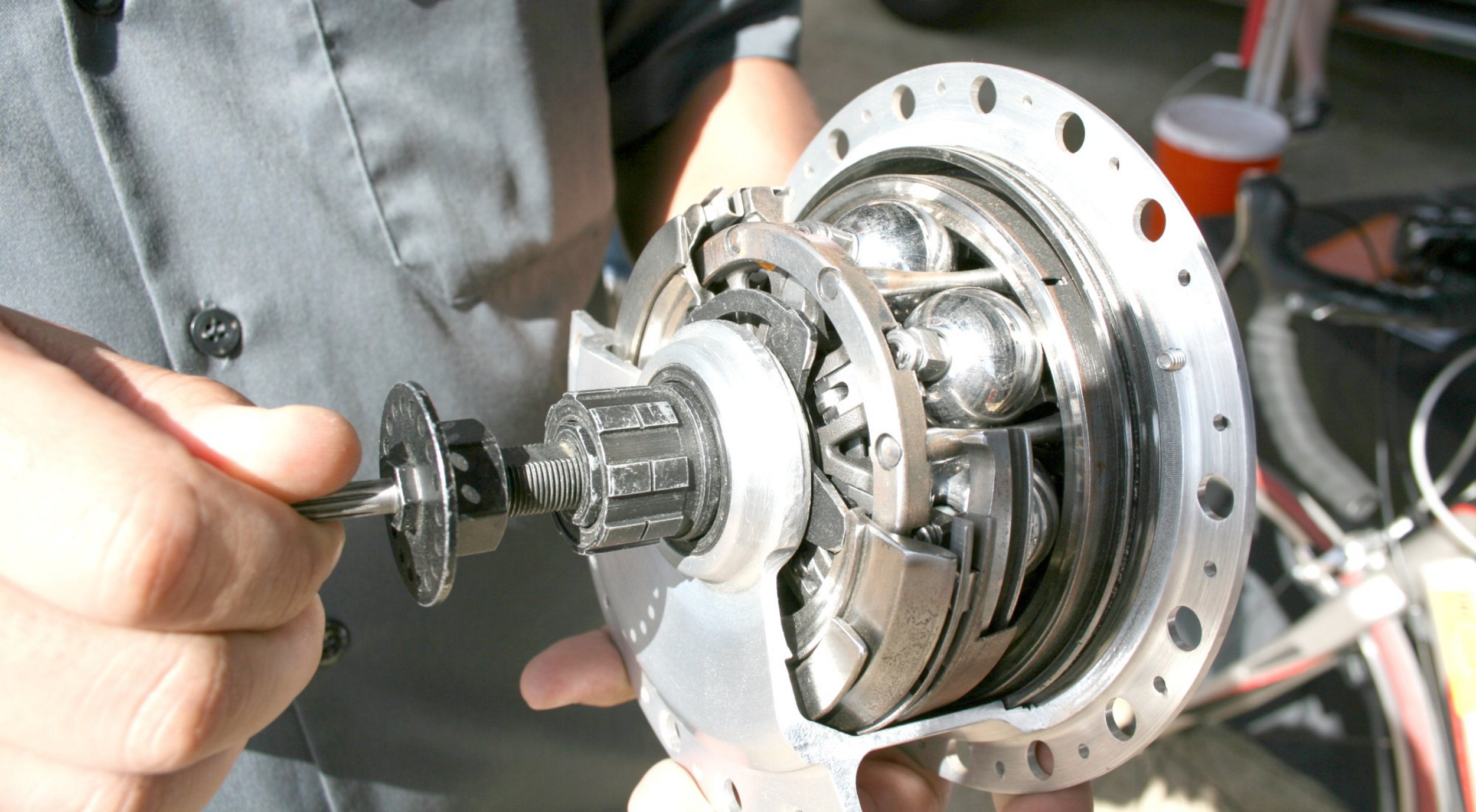 Auseinandergebaute Nuvinci-Nabenschaltung